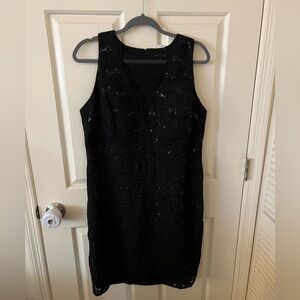Dressbarn Black Sequin Sheath Mini Dress